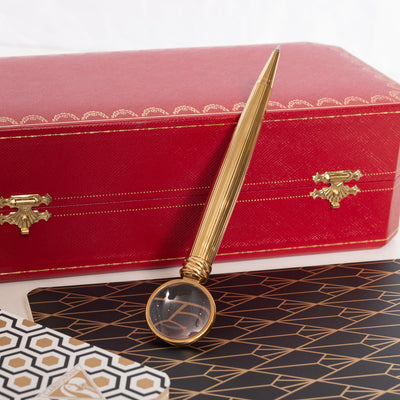 Cartier Limited Edition Gold Plated Magnifying Glass Ballpoint Pen