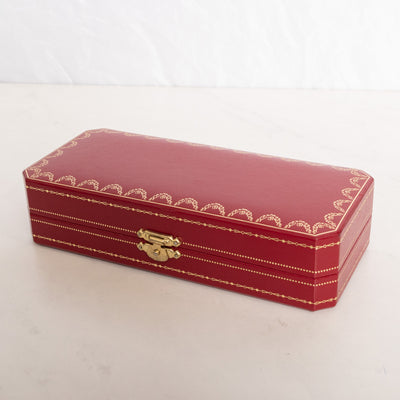 Cartier Pasha Platinum Barcode Rollerball Pen - Preowned Red Leather Box