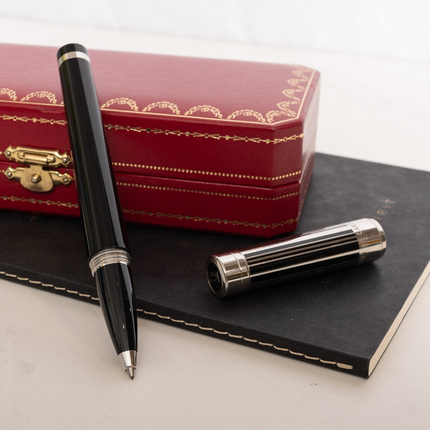 Cartier Pasha Platinum Barcode Rollerball Pen - Preowned Uncapped