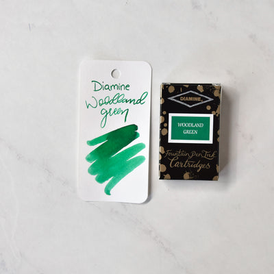 Diamine Woodland Green Ink Cartridges - Pack of 18
