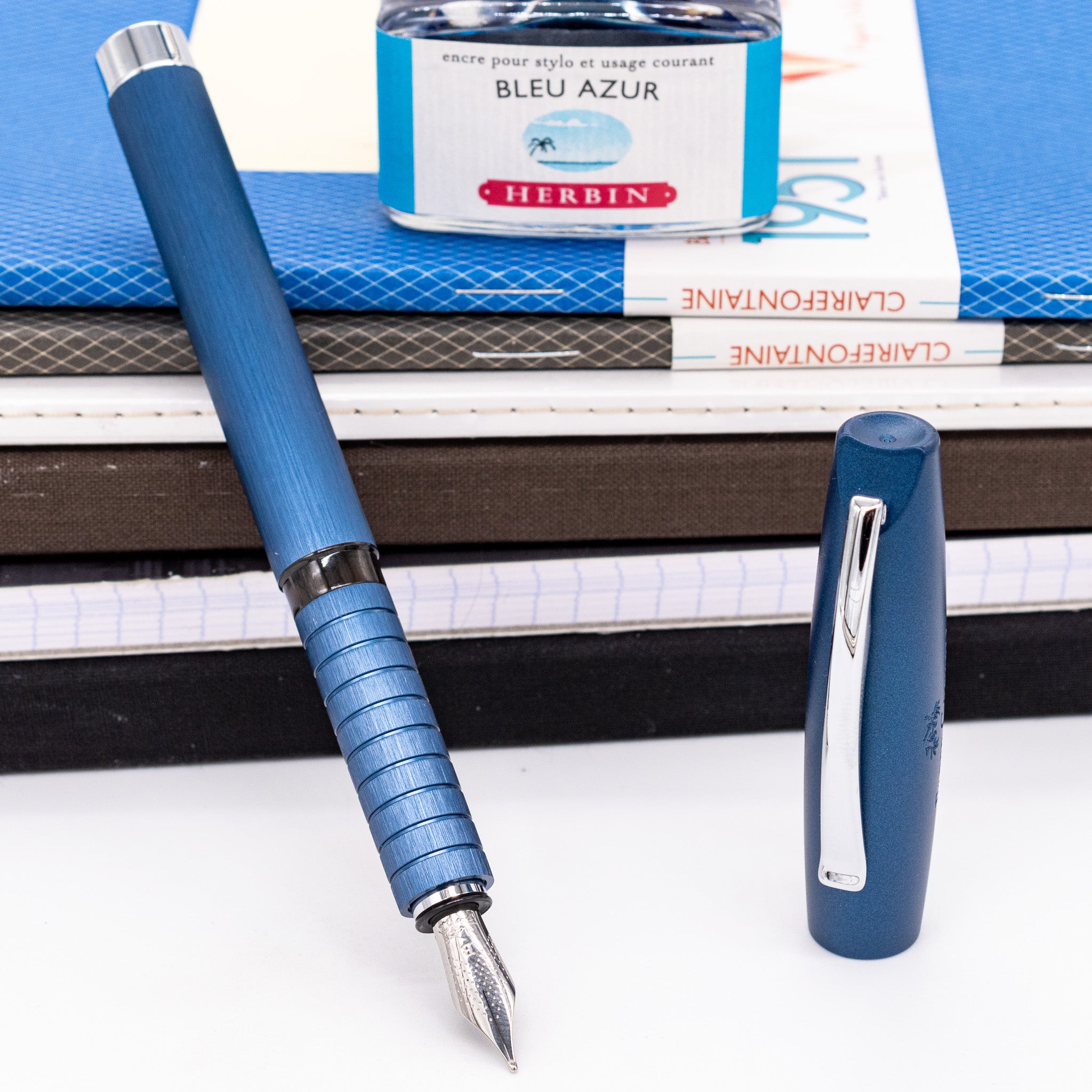 Buy Faber Castell Essentio Aluminium Blue Roller Pen | Faber Castell
