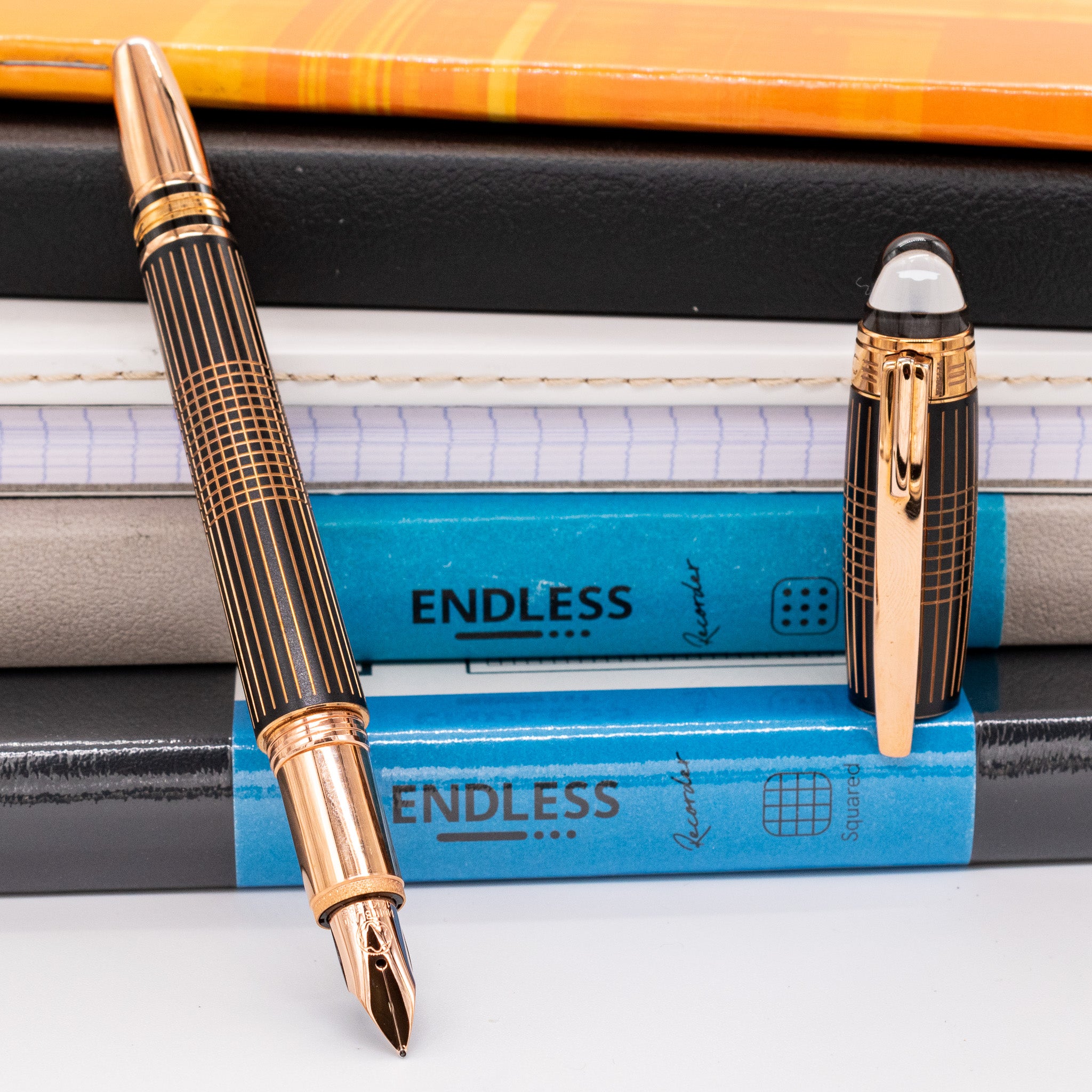 Montblanc Starwalker Red Gold Metal Fountain Pen Preowned Truphae