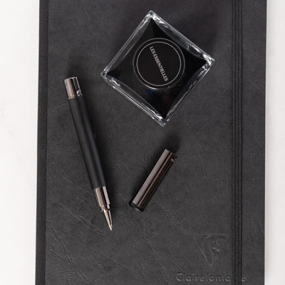 Monteverde Ritma Gala Black Convertible Neck Pocket Ballpoint Pen gunmetal trim
