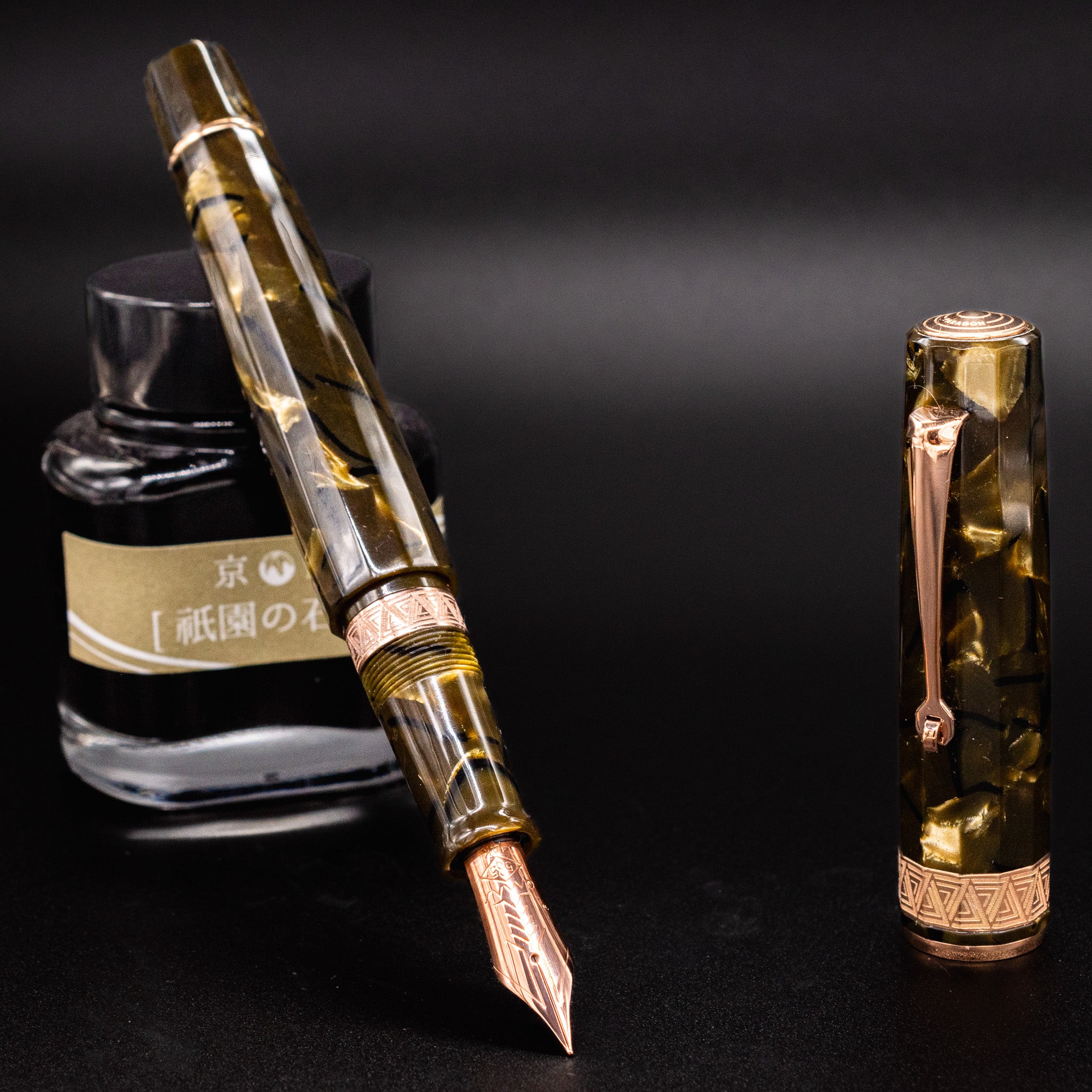 OMAS Paragon Saft Green Rose Gold Fountain Pen - 14k Nib – Truphae