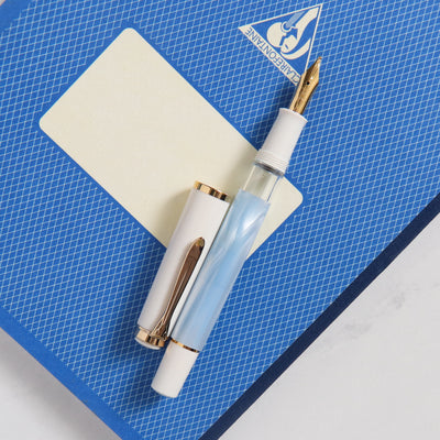 Pelikan M200 Pastel Blue Fountain Pen With White Accents