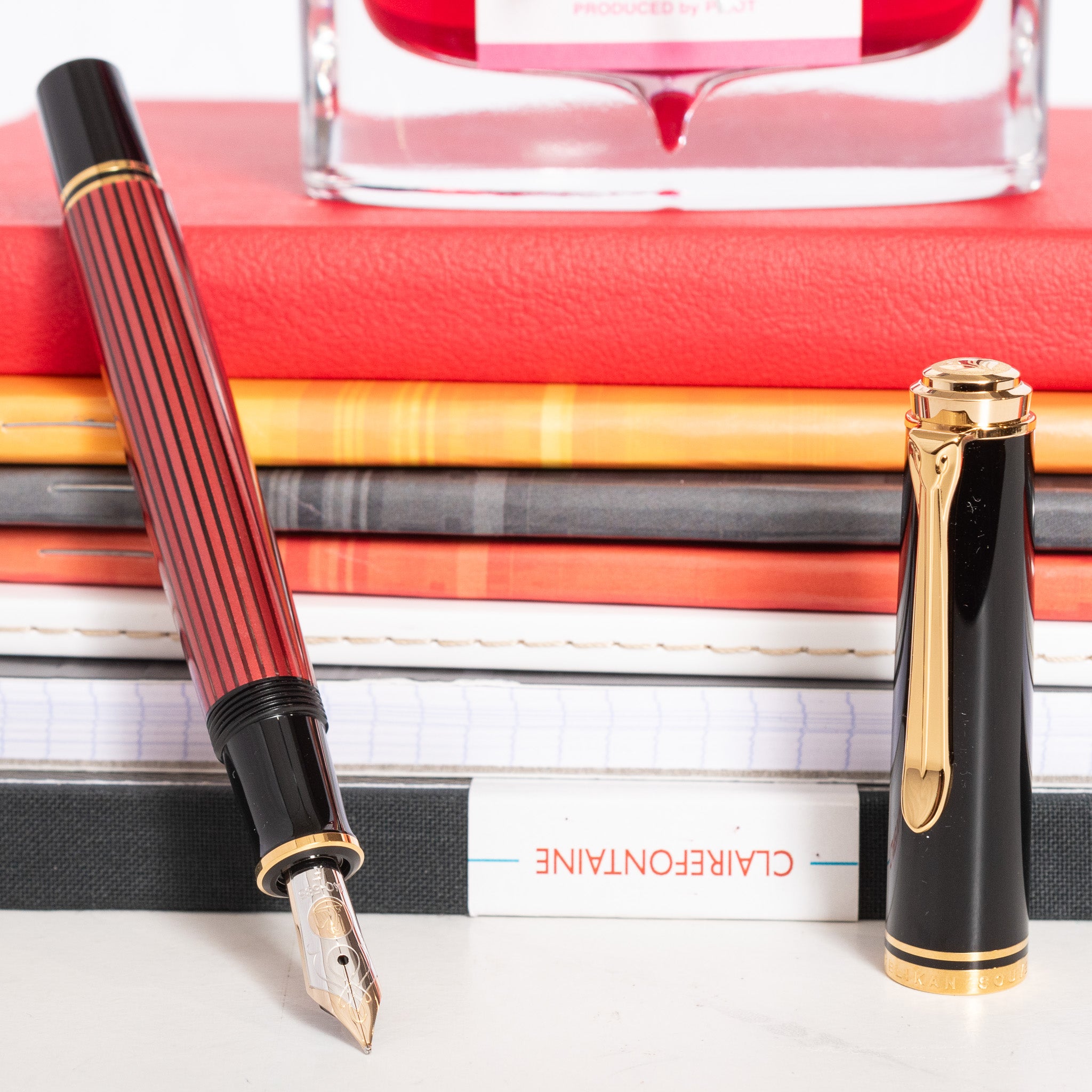 Pelikan Souveran M600 Black & Red Fountain Pen 14k – Truphae