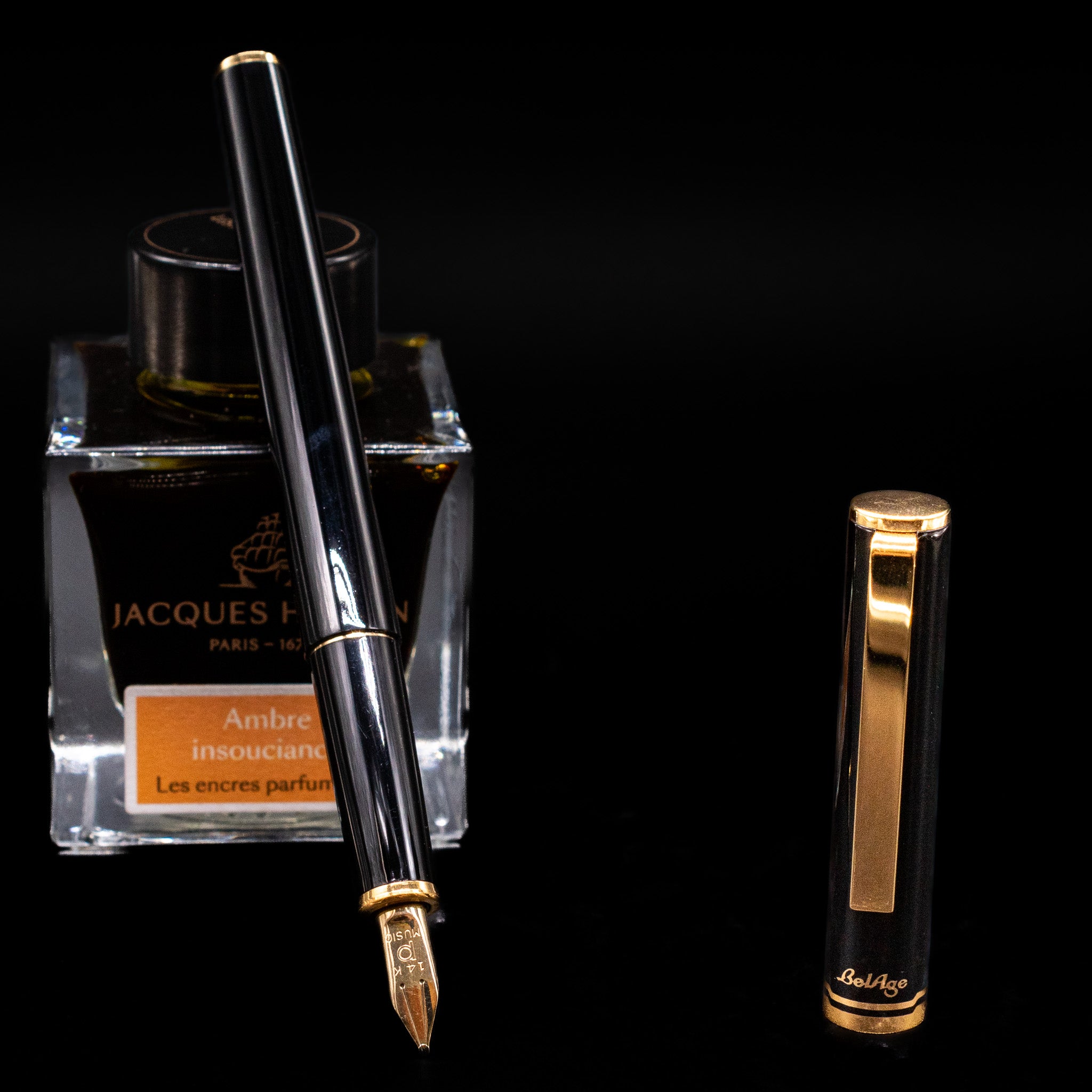 PLATINUM 万年筆 70s BelAge　（中字）　14K-WG Platinum Belage Fountain Pen - Black & Gold – Truphae