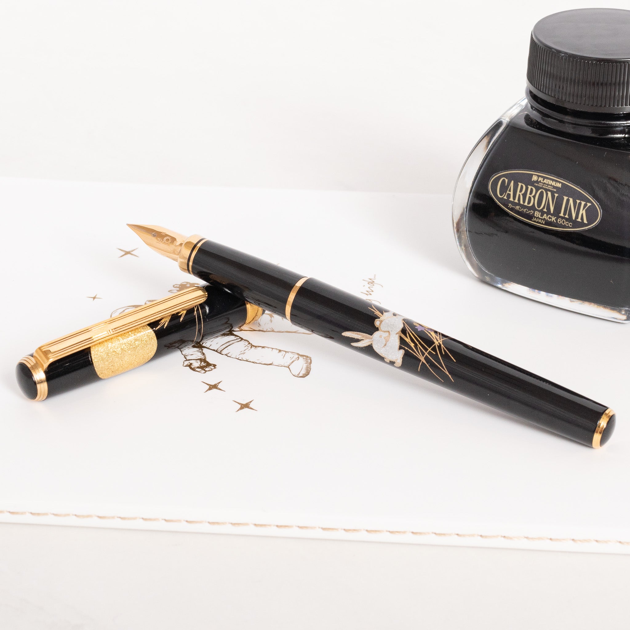 Platinum Classic Maki-e Kanazawa Leaf the Moon and a Rabbit Fountain Pen