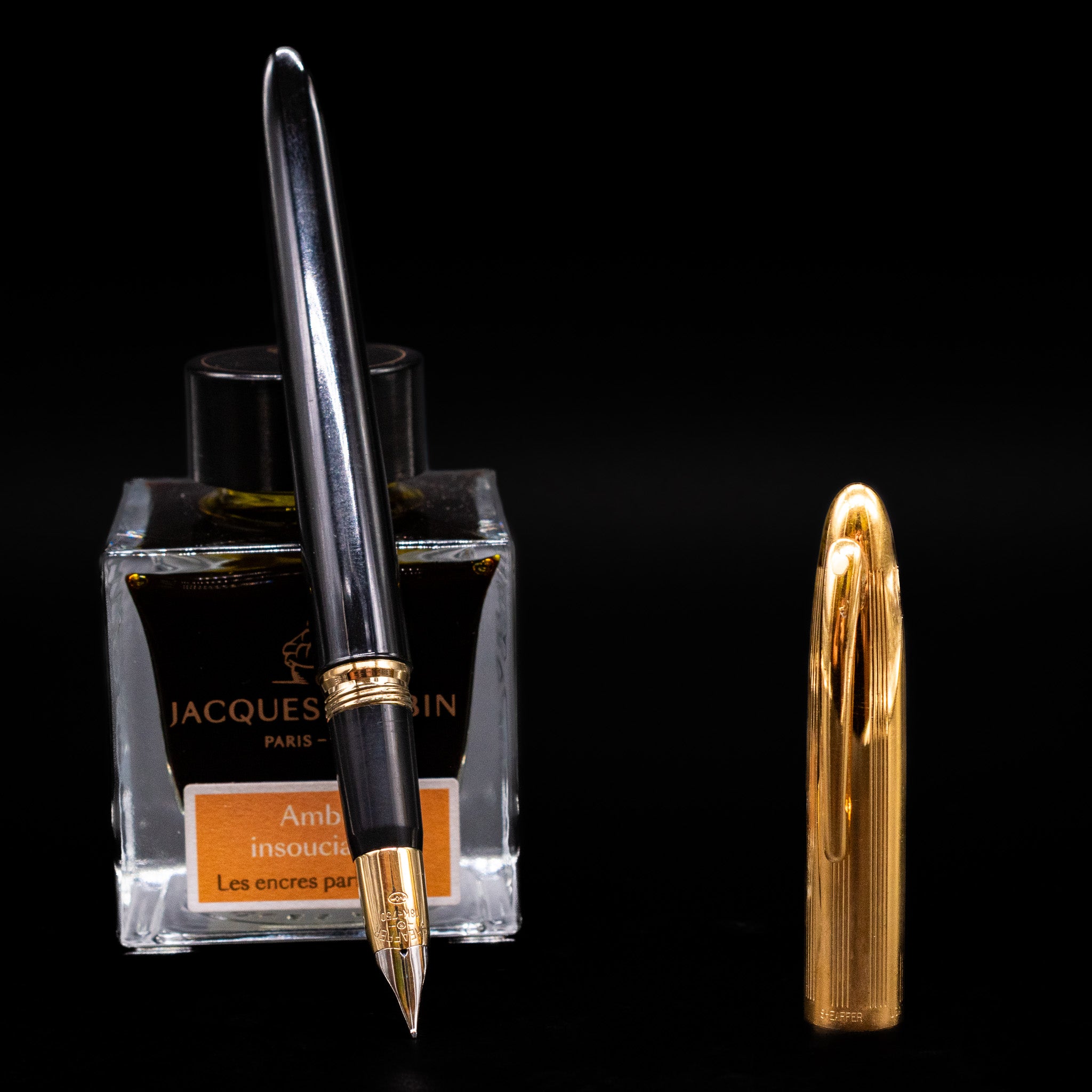 Sheaffer Crest Black Lacquer Gold Fountain Pen – Truphae