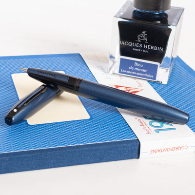  Sheaffer Icon Fountain Pen - Matte Blue with Black PVD Trim new