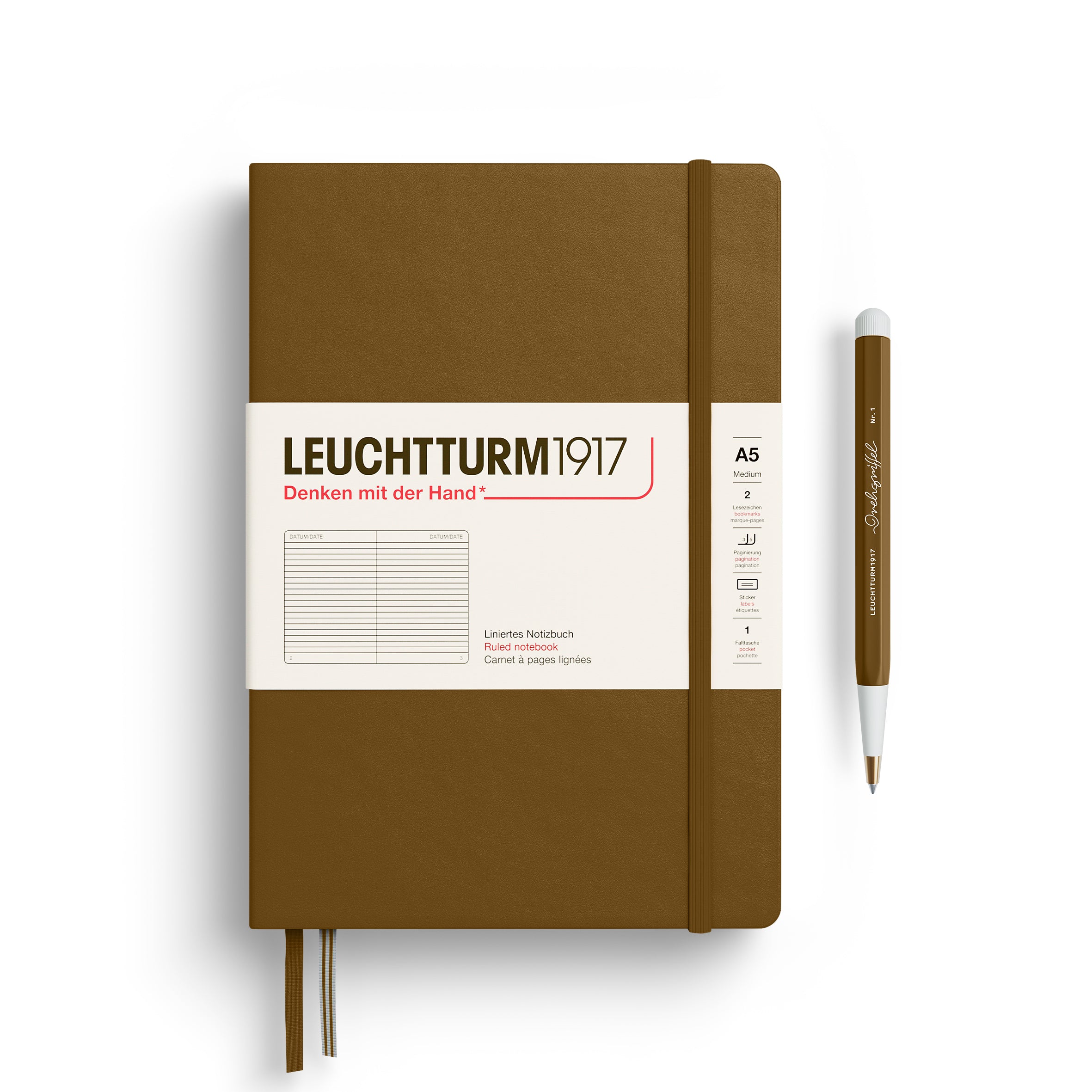 Leuchtturm A5 Hardcover Ruled Notebook - Spice Brown – Truphae