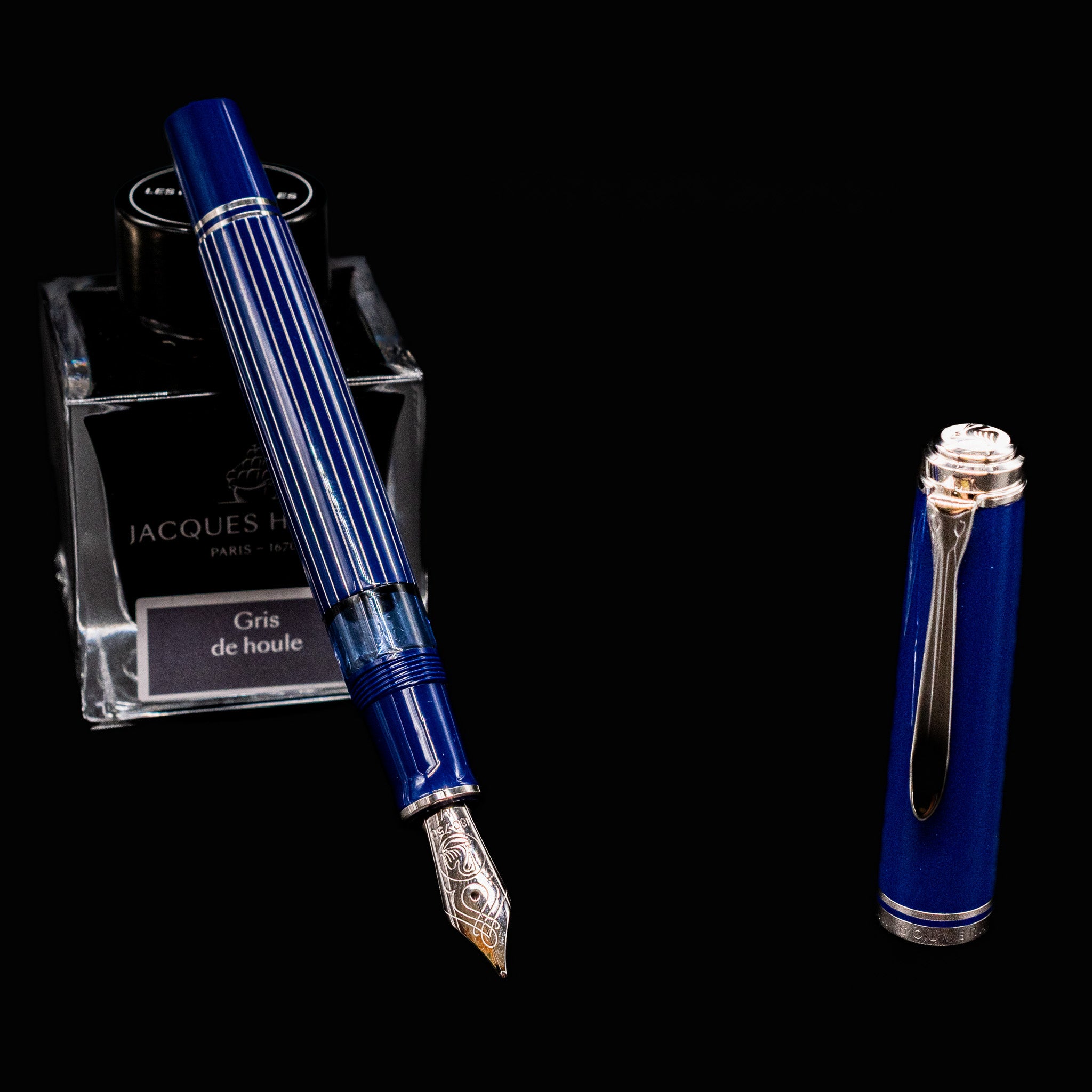 Pelikan Souveran M815 Metal Striped Blue Fountain Pen – Truphae