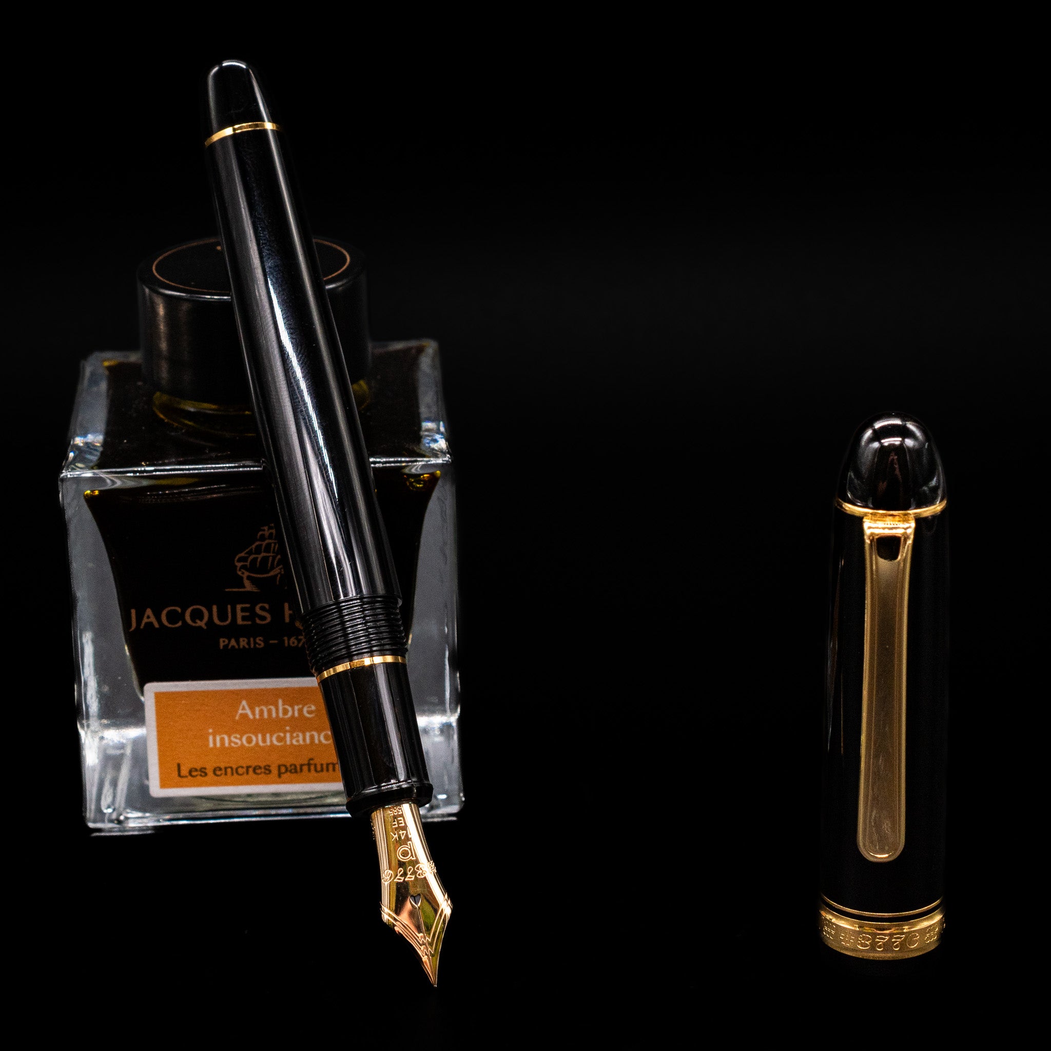 Platinum 3776 Century Black Diamond Rhodium Trim - Fountain Pen - Fountain Pen Hospital - View #3