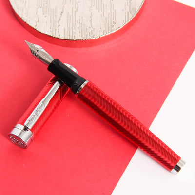 Conklin-Herringbone-Signature-Red-Fountain-Pen