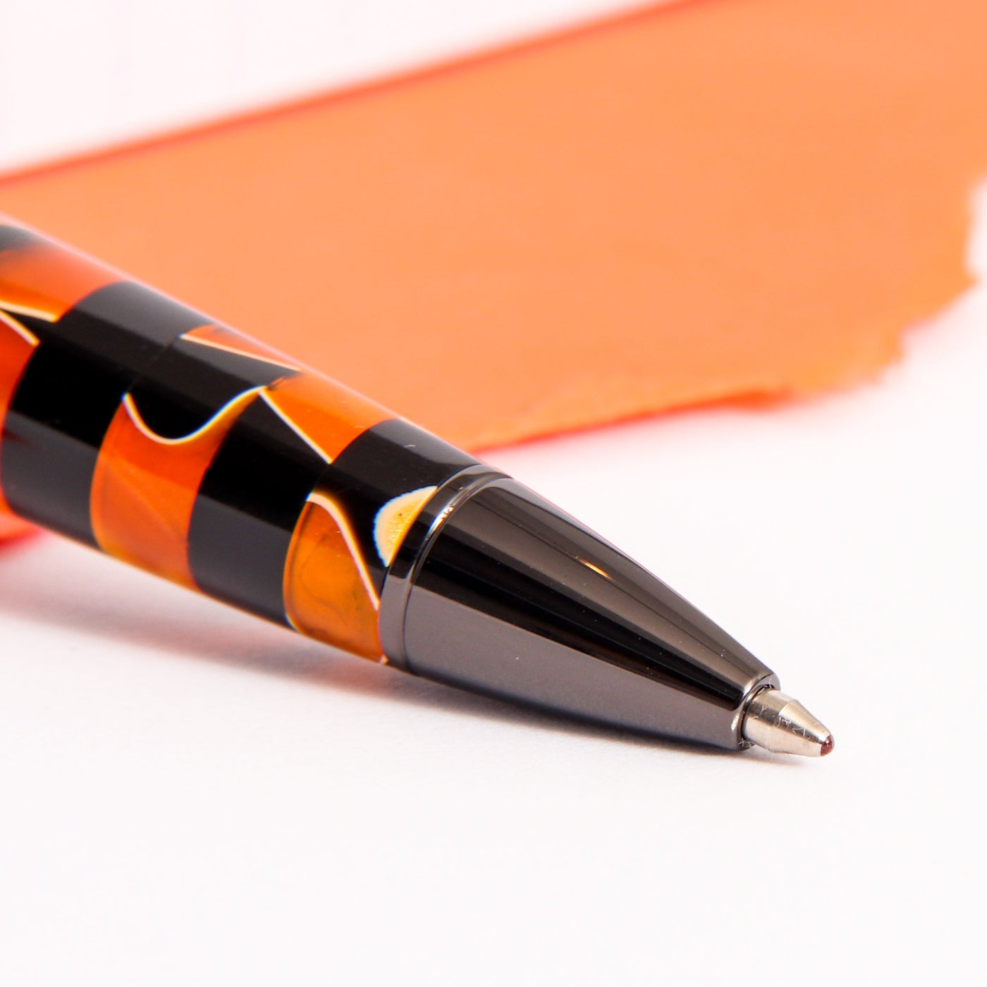 Conklin-Stylograph-Mosaic-Orange-Black-Ballpoint-Pen-Tip