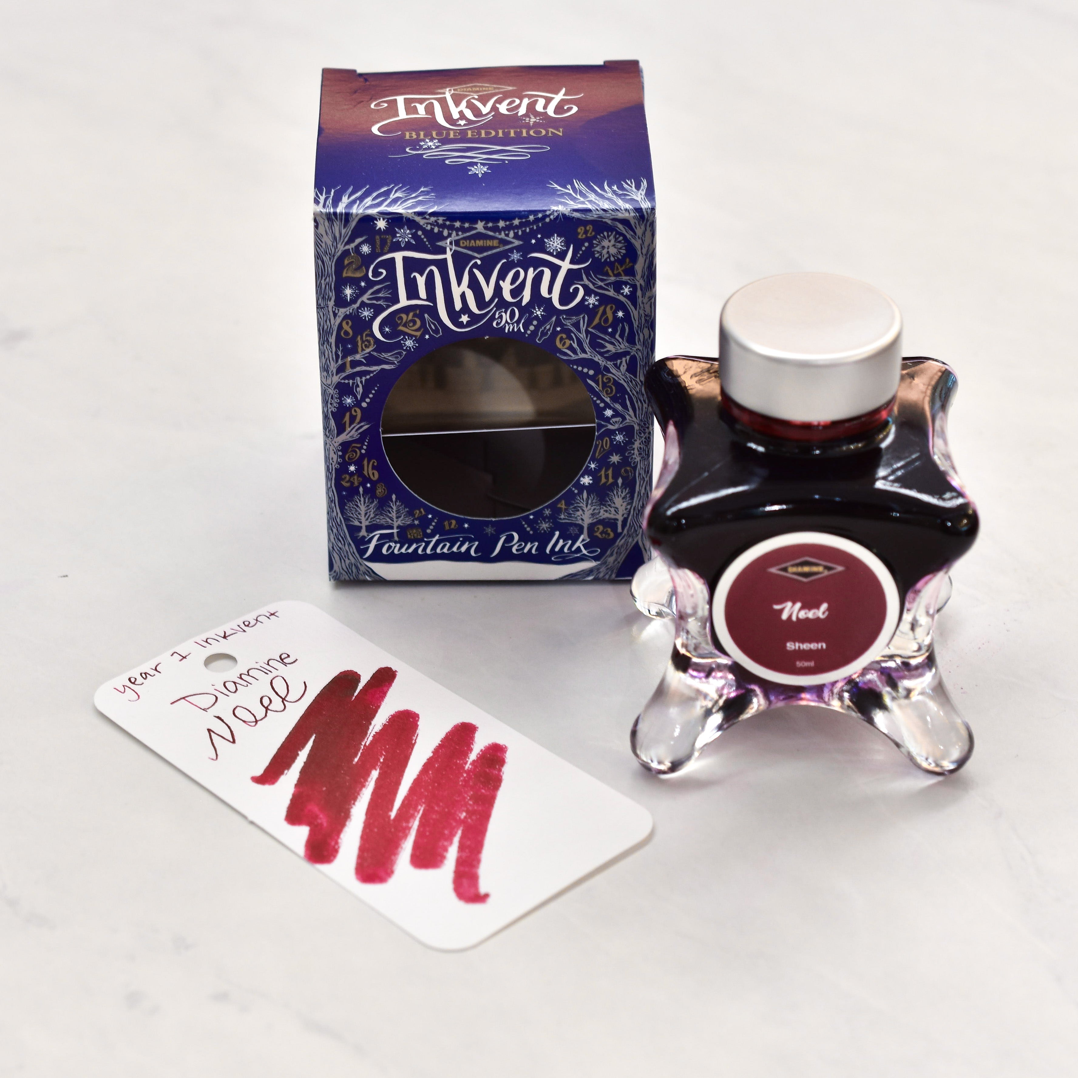 Diamine Inkvent Year 1 Noel Ink Bottle | Red Sheening Ink – Truphae