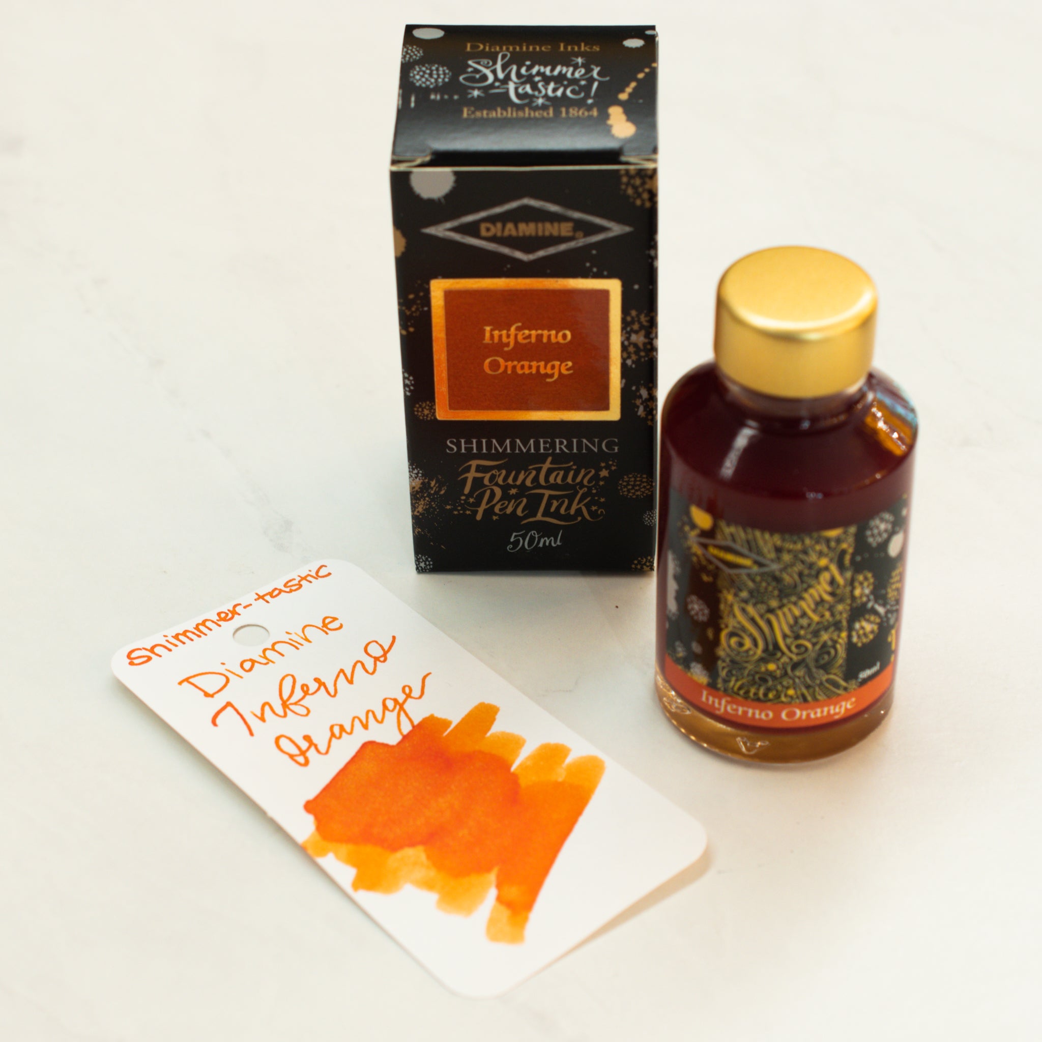 Diamine Shimmertastic Ink Bottle - Inferno Orange – Truphae