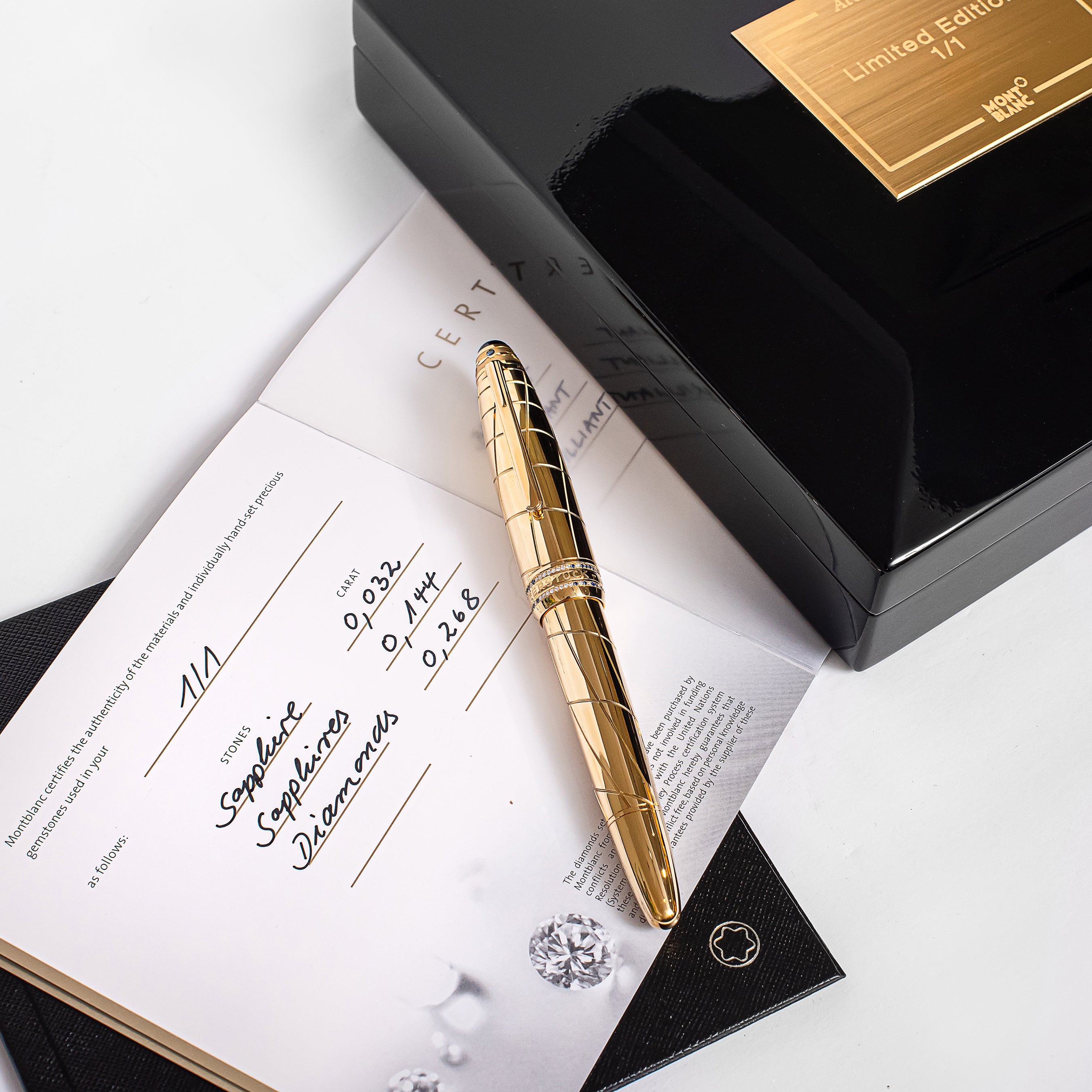 Montblanc Meisterstuck 146 Atelier Prives Solid 18k Gold Fountain Pen -  Limited Edition 1/1! - Preowned