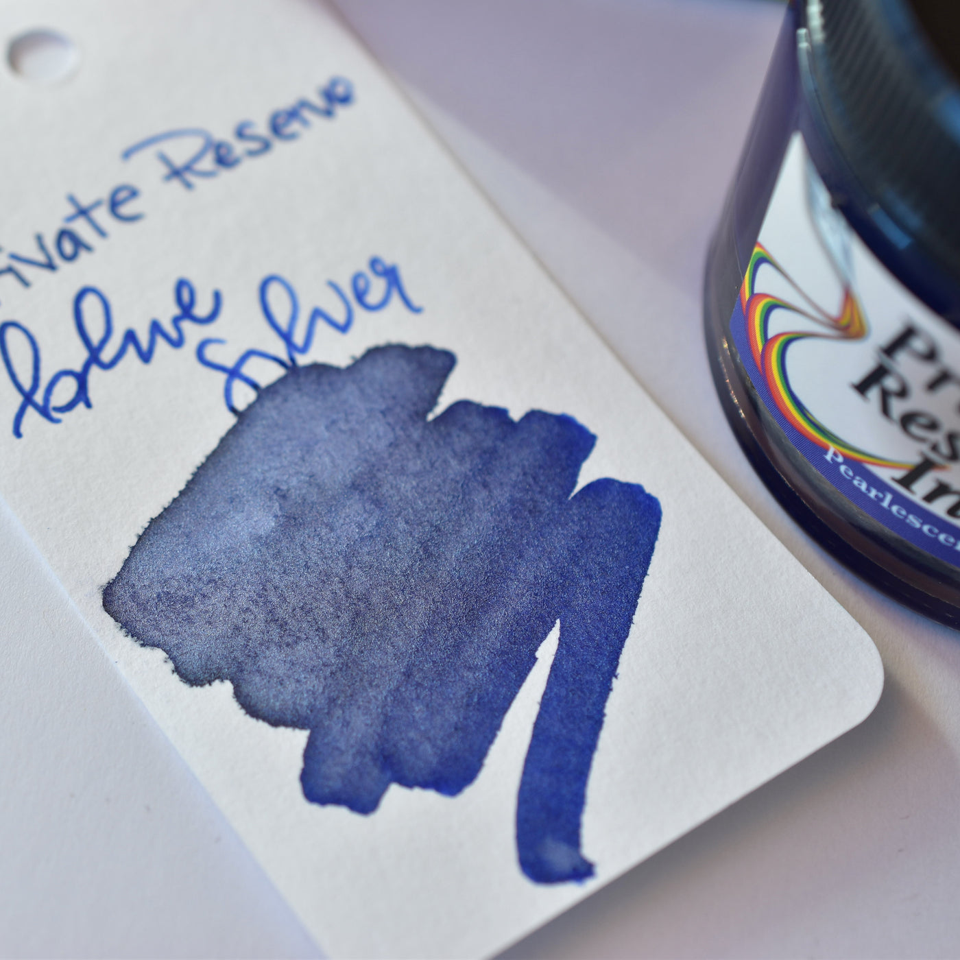 Private Reserve Pearlescent Blue Silver Ink Bottle