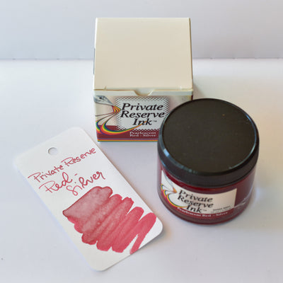 Private Reserve Pearlescent Red Silver Ink Bottle