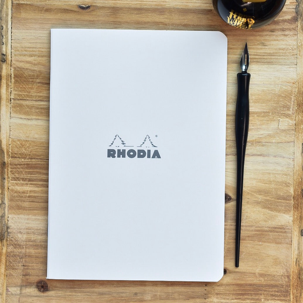 Rhodia Classic Side Staplebound A5 Ice White Lined Notebook – Truphae