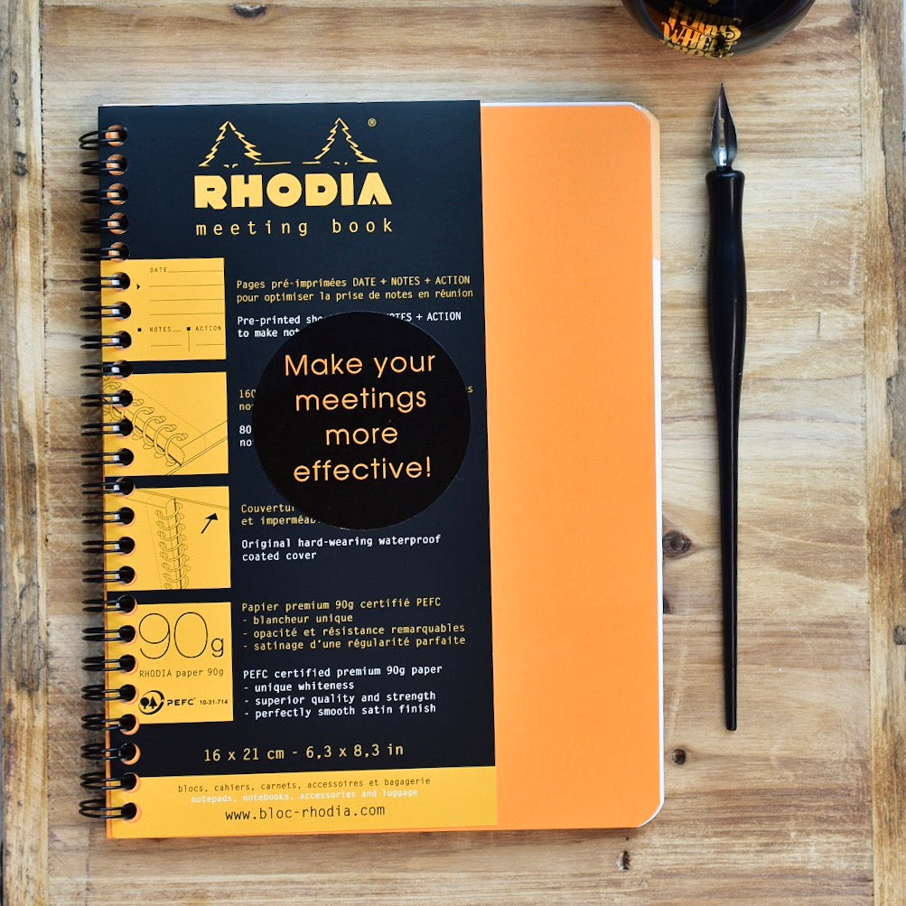 Rhodia Classic Wirebound Orange Lined Meeting Book – Truphae