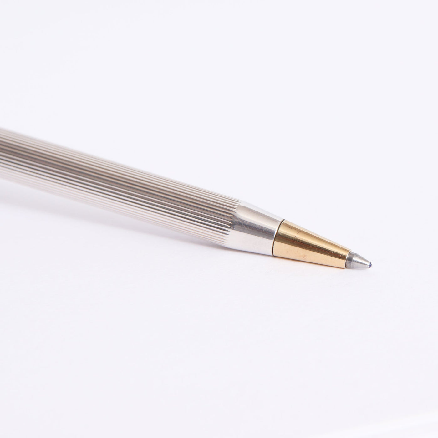 Sheaffer Targa 1024 Sterling Silver Pinstripe Ballpoint Pen - Preowned Tip