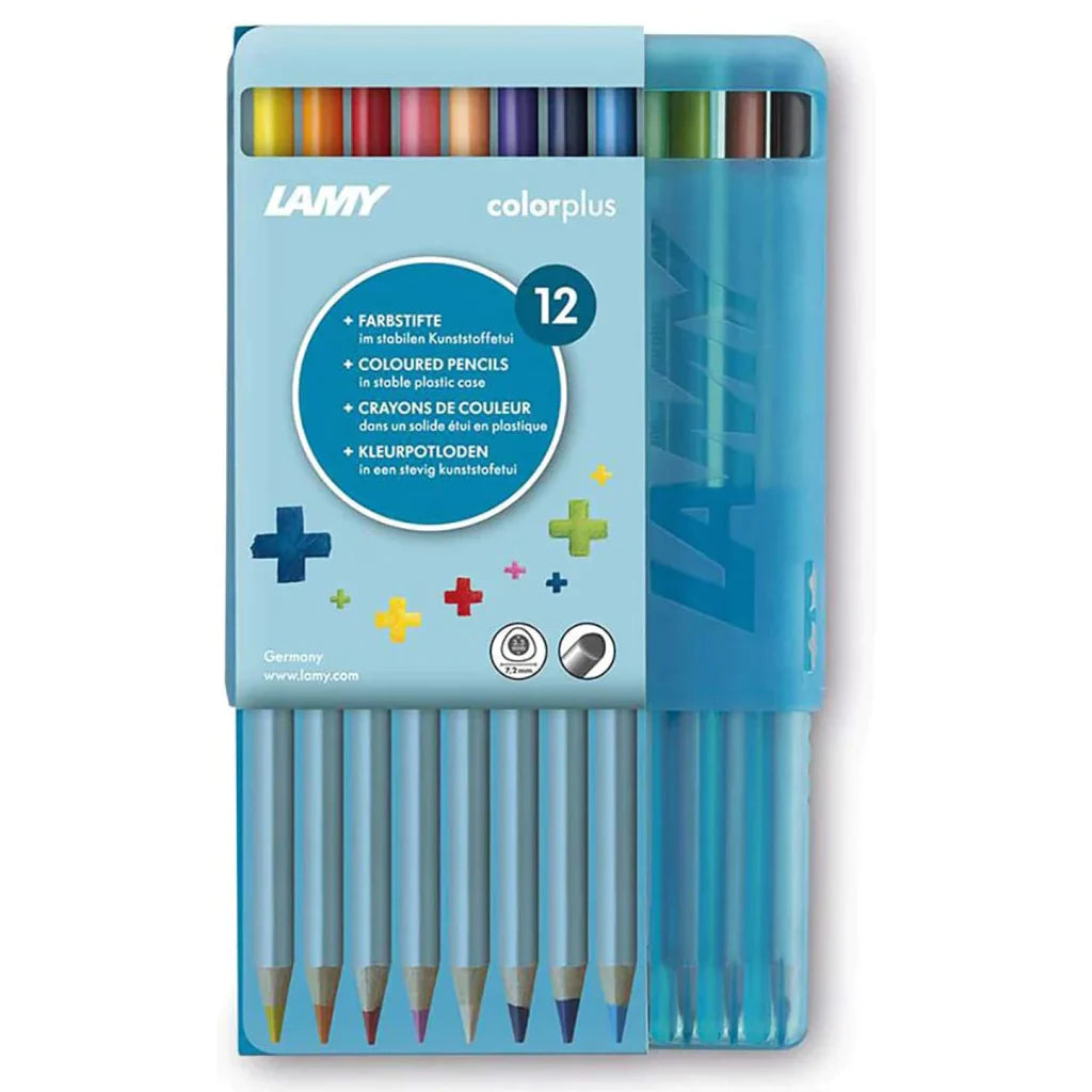 Boîte De Peinture Opaque Lamy Aquaplus 12 Couleurs + Blouse Bleue - Set De 2 Pièces - Pour école, Atelier Créatif