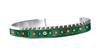 Speedometer Official Silver Steel & Green "Golf" Bangle Bracelet-Speedometer Official-Truphae