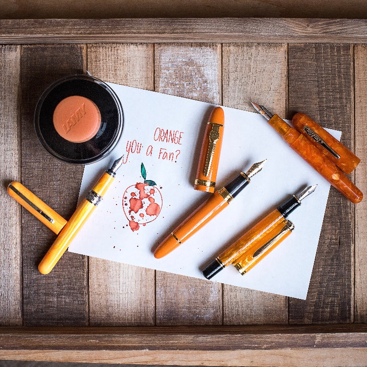 orange pens