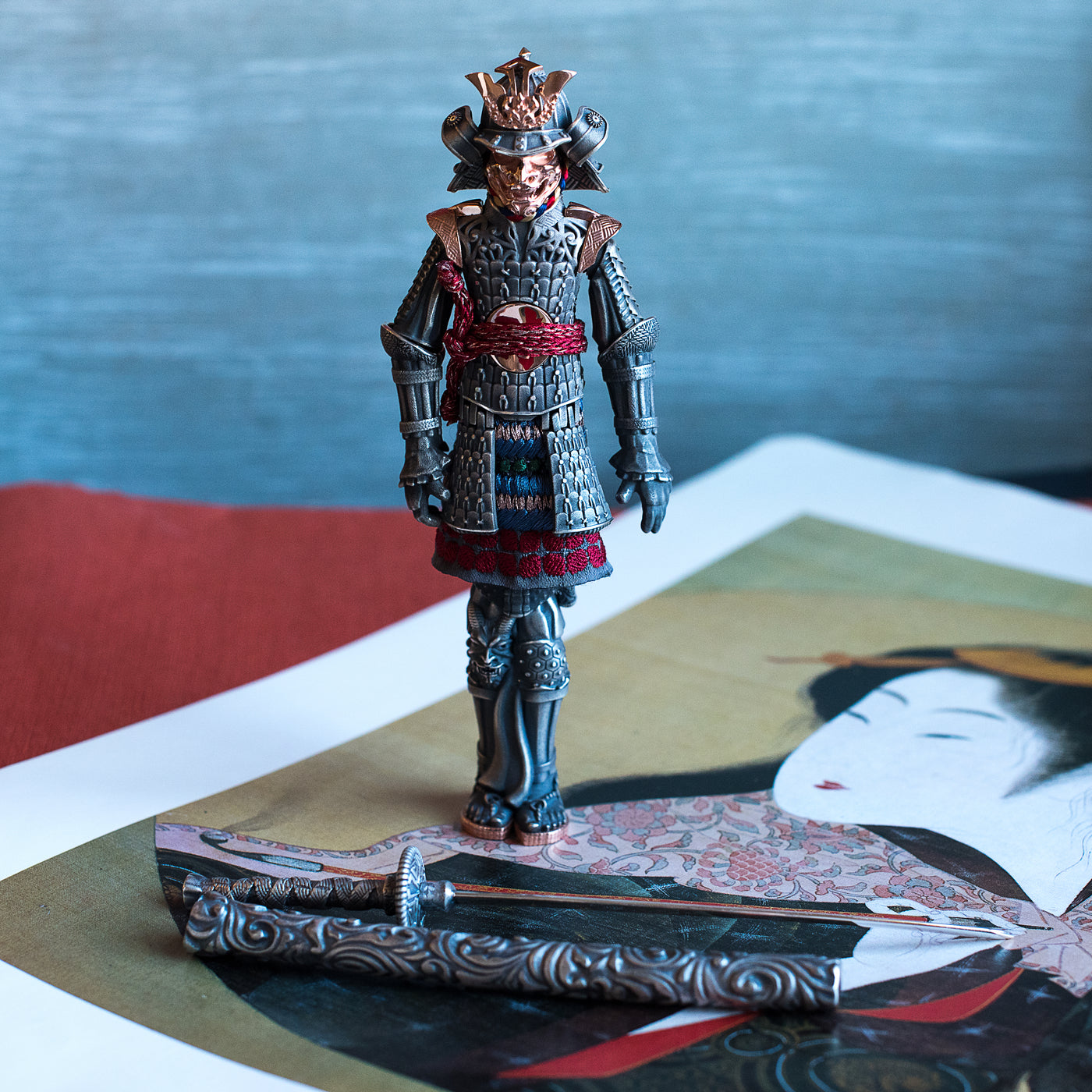Montegrappa Samurai Figurine Set and Sterling Silver Fountain Pen - #177 Limited Edition