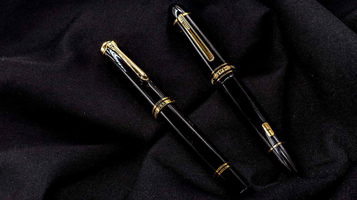 Pelikan M1000 and Montblanc 149 flagship pens side by side