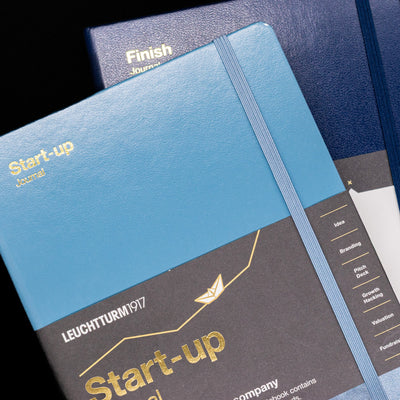 An overhead view of 2 Leuchtturm noteboks