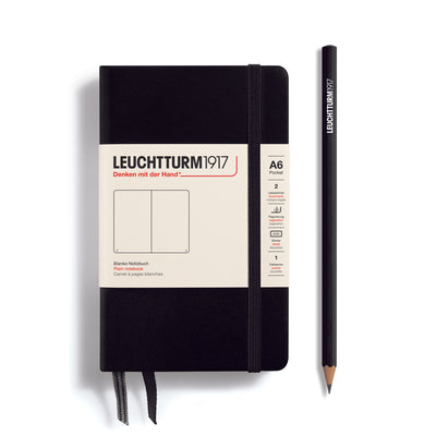Leuchtturm Hardcover A6 Blank Notebook - Black
