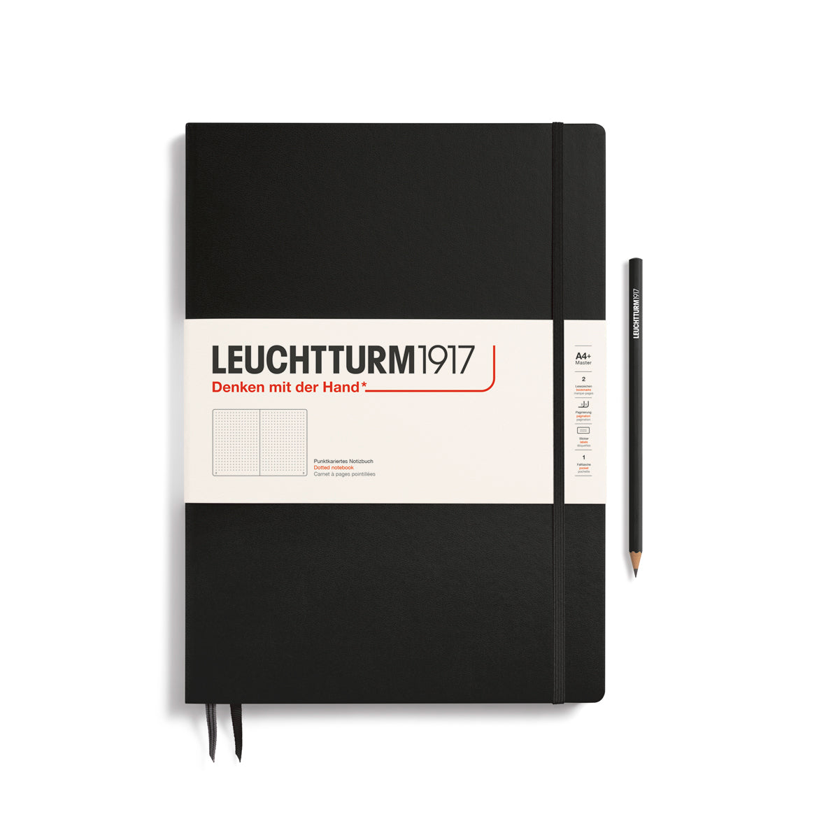Leuchtturm Master Slim A4+ Dotted Notebook - Black
