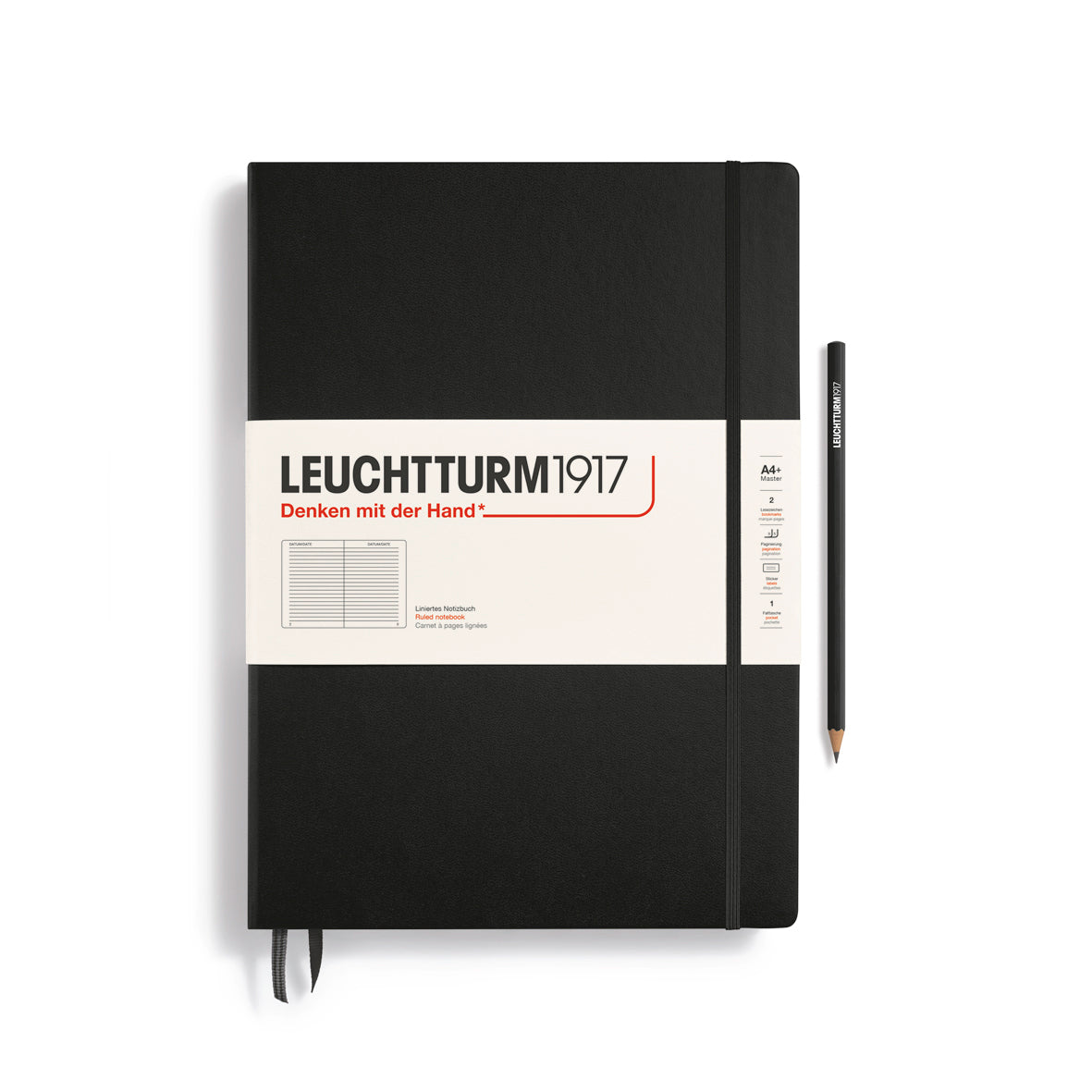 Leuchtturm Master Classic A4+ Ruled Notebook - Black