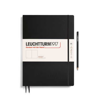 Leuchtturm Master Slim A4+ Plain Notebook - Black