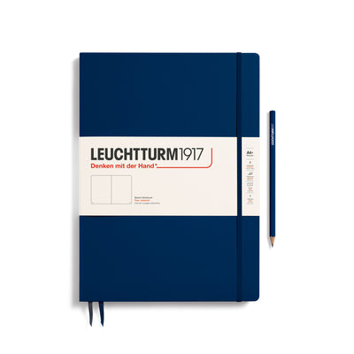 Leuchtturm Master Slim A4+ Plain Notebook - Navy