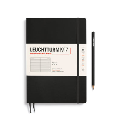 Leuchtturm Softcover Composition B5 Ruled Notebook - Black