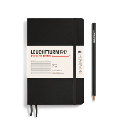 Leuchtturm Softcover Paperback B6+ Ruled Notebook - Black