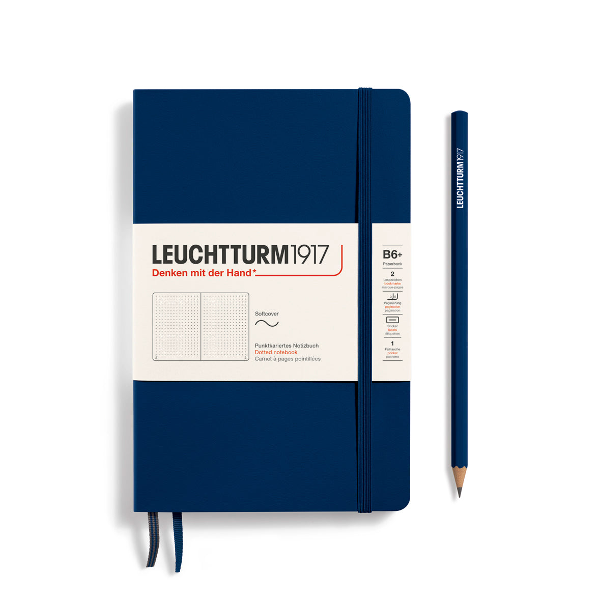 Leuchtturm Softcover Paperback B6+ Dotted Notebook - Navy