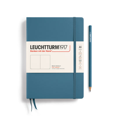 Leuchtturm Hardcover A5 Plain Notebook - Stone Blue