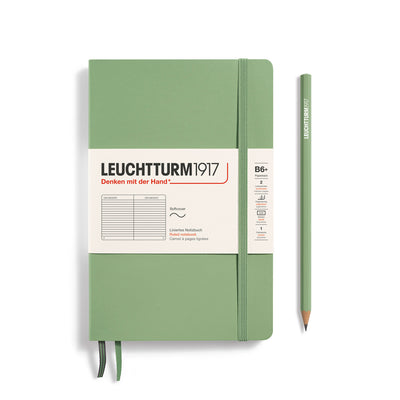 Leuchtturm Softcover Paperback B6+ Ruled Notebook - Sage