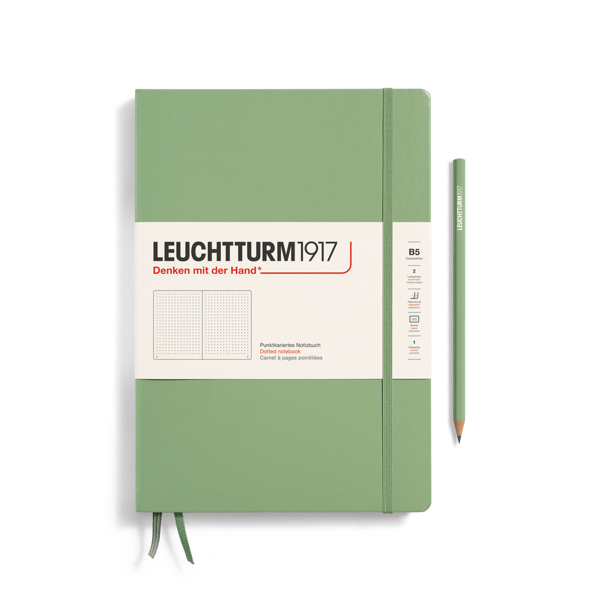 Leuchtturm Composition B5 Dotted Notebook - Sage