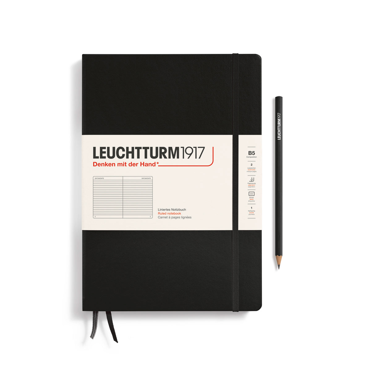 Leuchtturm Composition B5 Ruled Notebook - Black