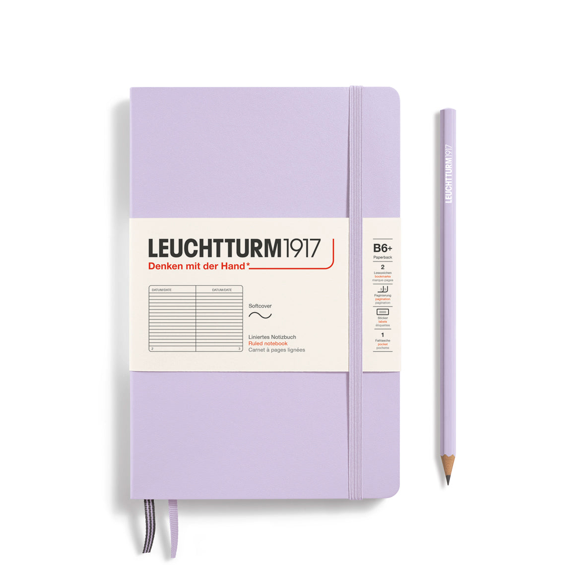 Leuchtturm Softcover Paperback B6+ Ruled Notebook - Lilac