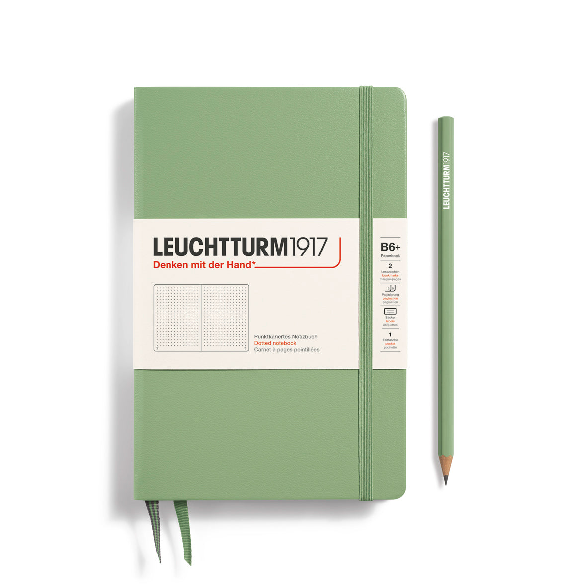 Leuchtturm Paperback B6+ Dotted Notebook - Sage