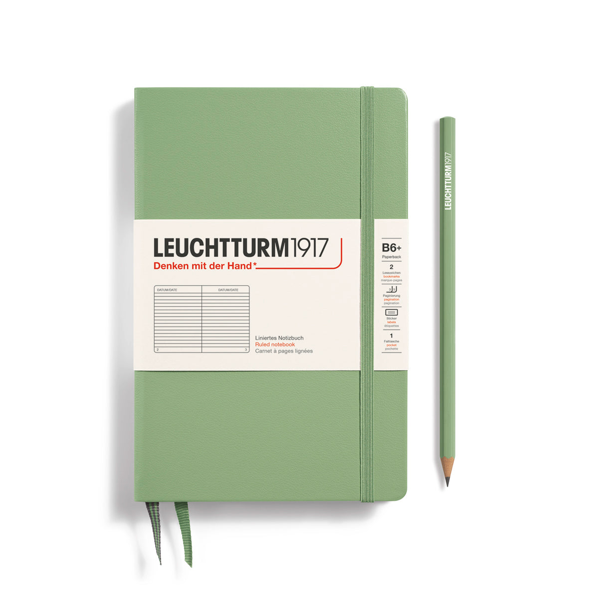 Leuchtturm Paperback B6+ Ruled Notebook - Sage