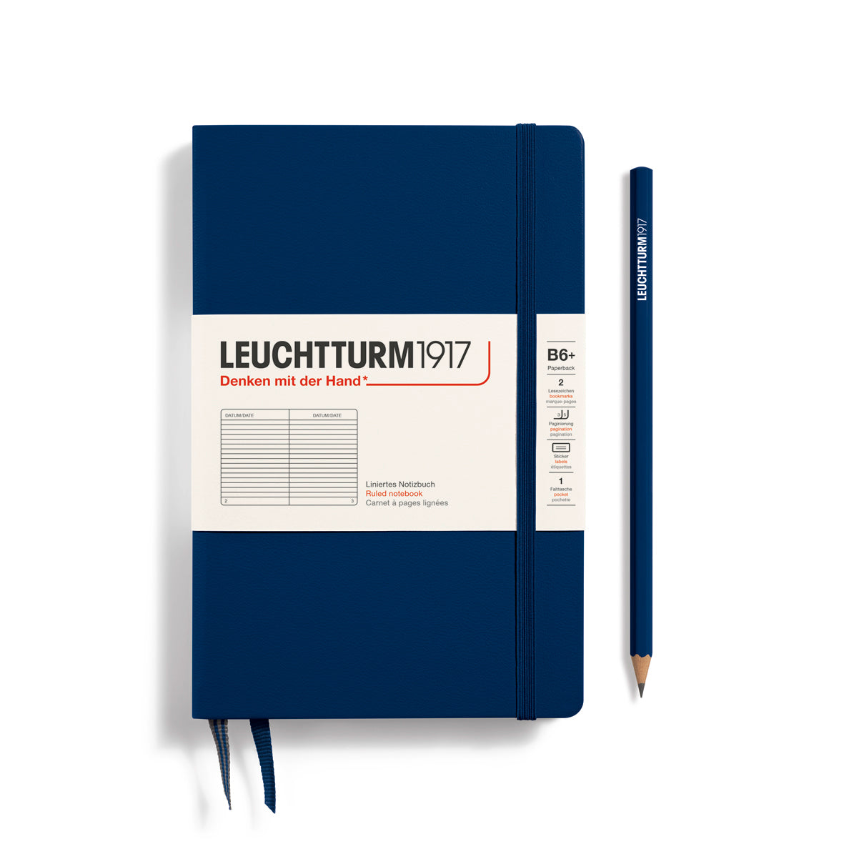 Leuchtturm Paperback B6+ Ruled Notebook - Navy