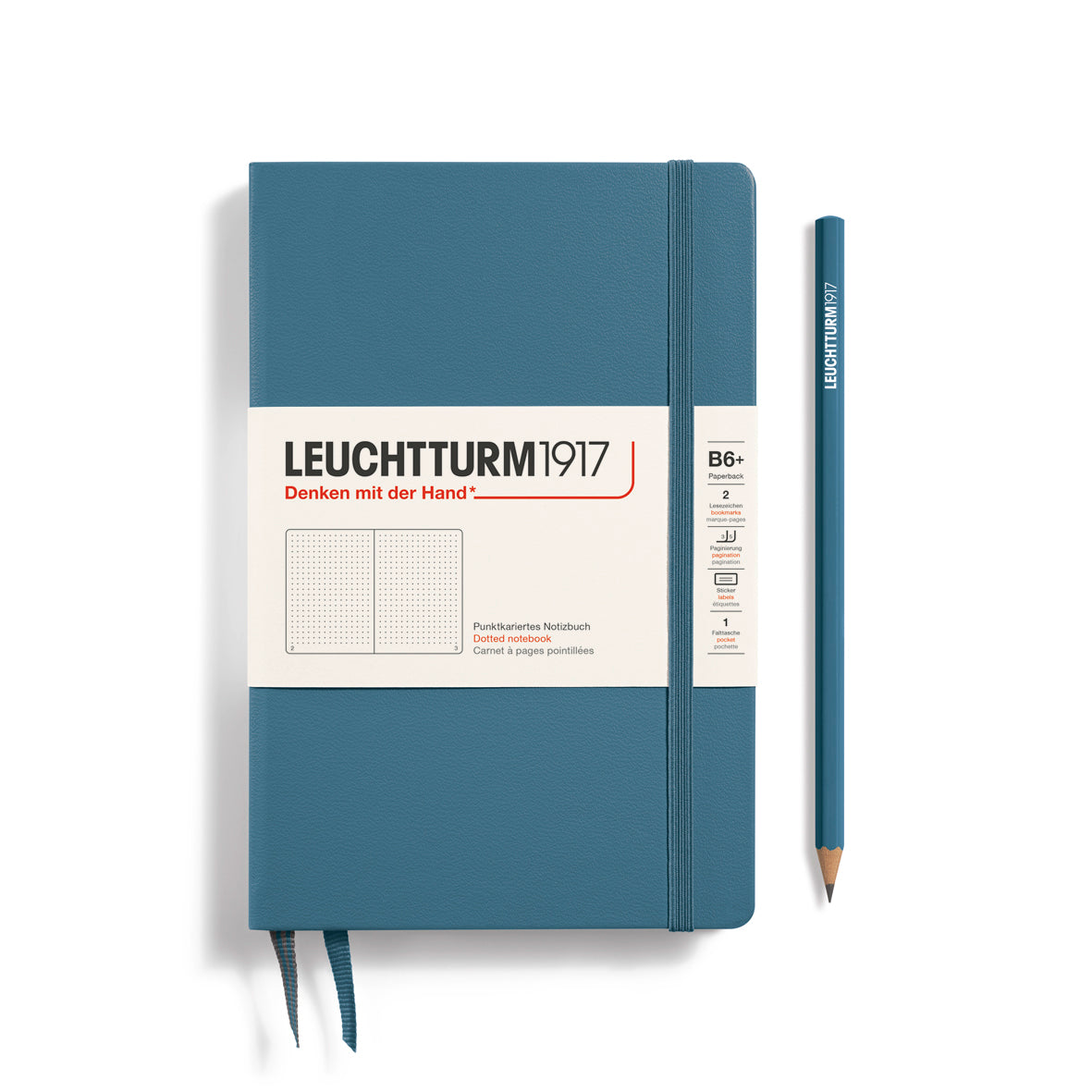 Leuchtturm Paperback B6+ Dotted Notebook - Stone Blue